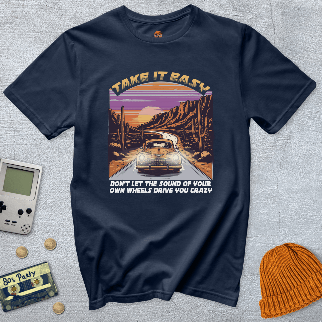 Printify T-Shirts Navy / S Take it easy - Shirt