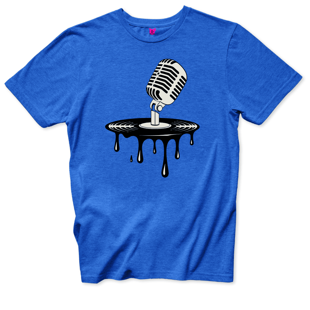 Dripping Vinyl & Mic T-Shirt - Throwback Paradise