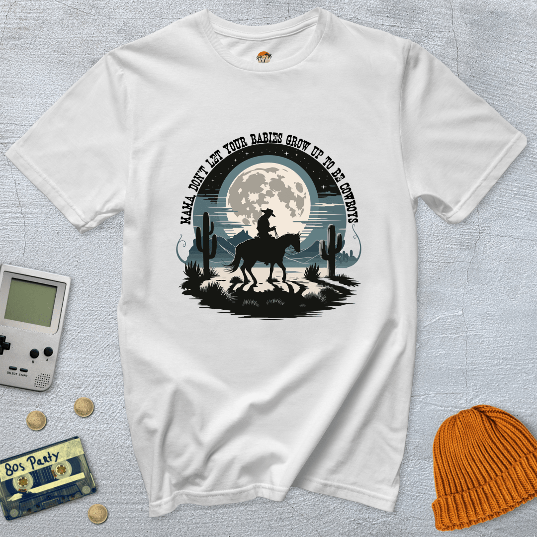 Printify T-Shirts White / S Cowboy Moon - Shirt