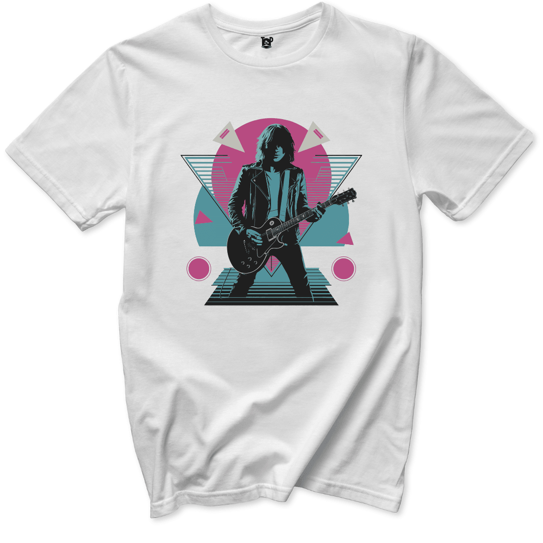 Retro Guitarist T-Shirt - Throwback Paradise