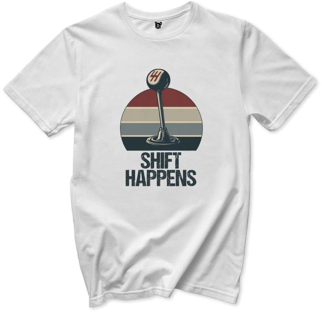Shift Happens Retro Car T-Shirt - Throwback Paradise