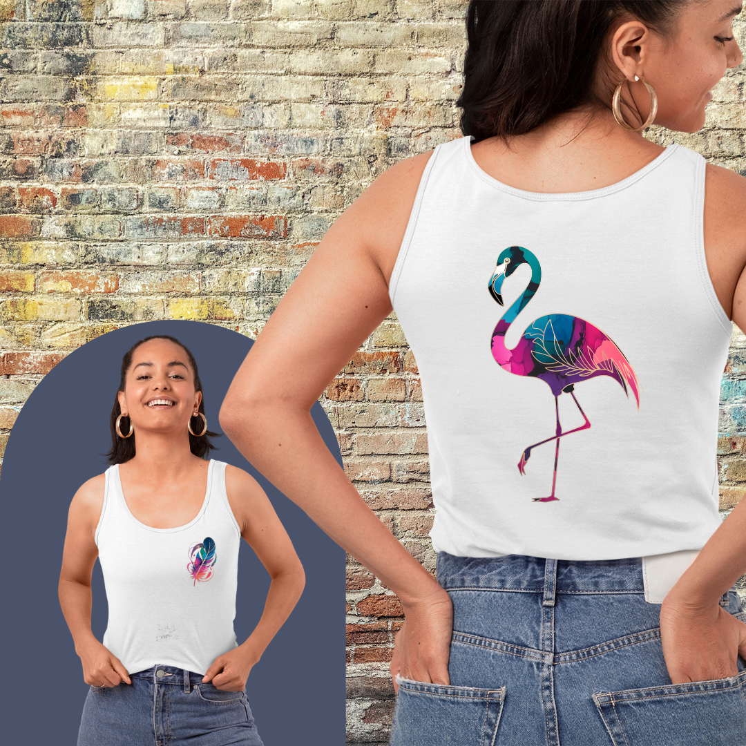 Printify Tank Top Gradient Flamingo - Tank Top