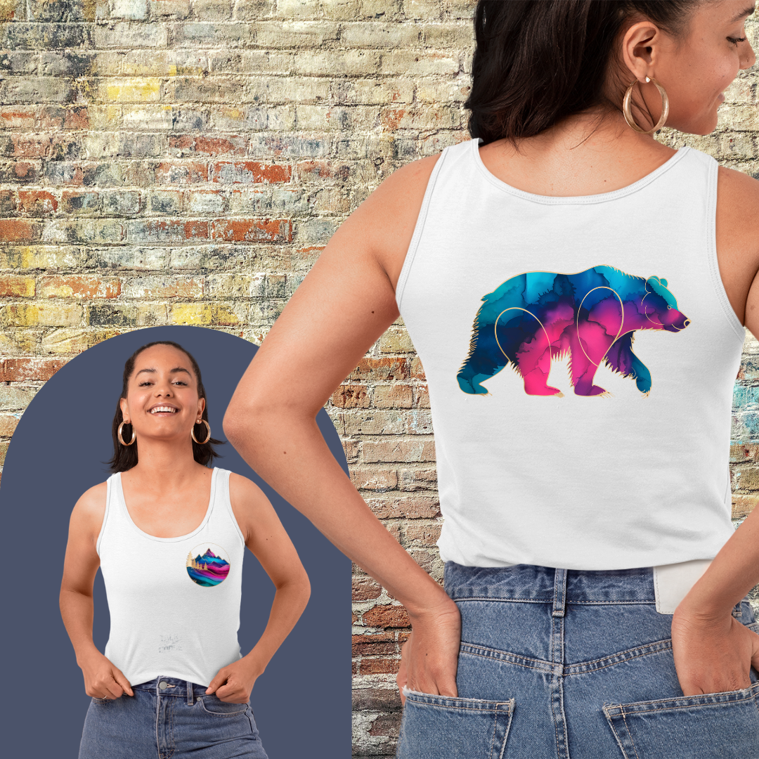 Printify Tank Top Gradient Grizzly - Tank Top