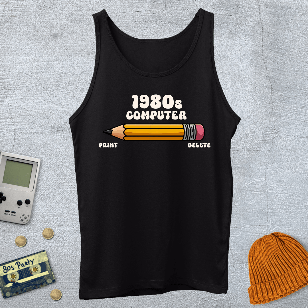Printify Tank Top XS / Black 1980s Computer - Tank Top