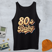 Printify Tank Top XS / Black 80s Baby - Tank Top