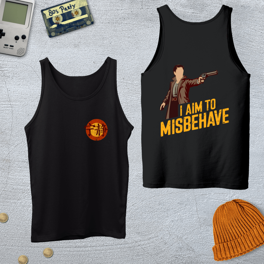 Printify Tank Top XS / Black Aim to Misbehave - Tank Top