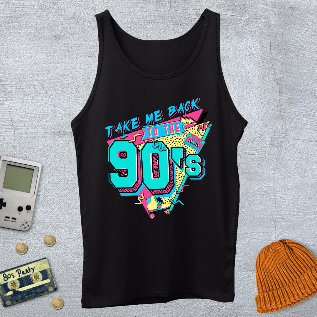Printify Tank Top XS / Black Back to the 90s - Tank Top