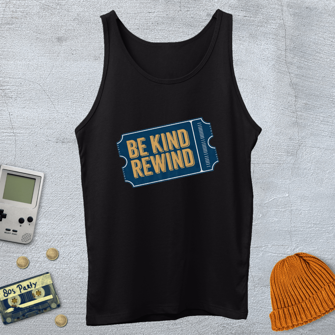 Printify Tank Top XS / Black Be Kind Rewind - Tank Top