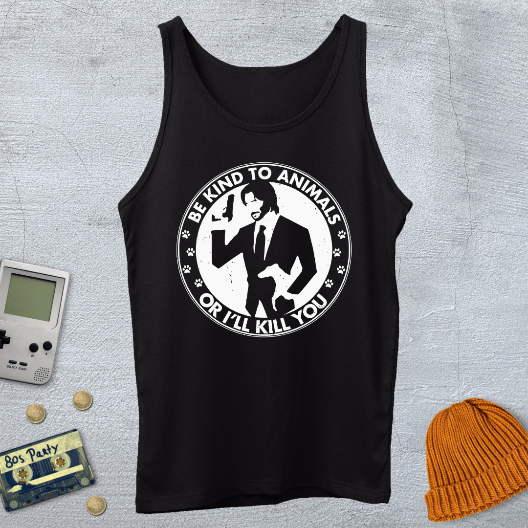 Printify Tank Top XS / Black Be Kind To Animals - Tank Top