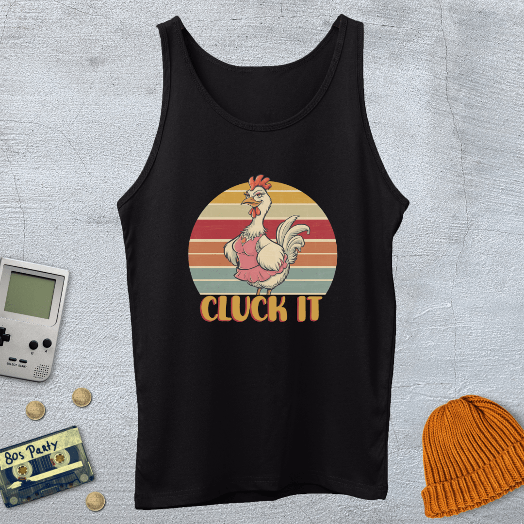 Printify Tank Top XS / Black Cluck It  - Tank Top