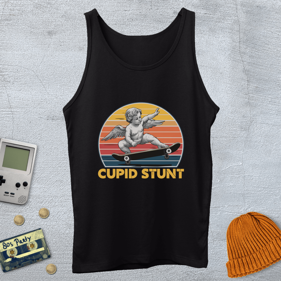 Printify Tank Top XS / Black Cupid Stunt - Tank Top