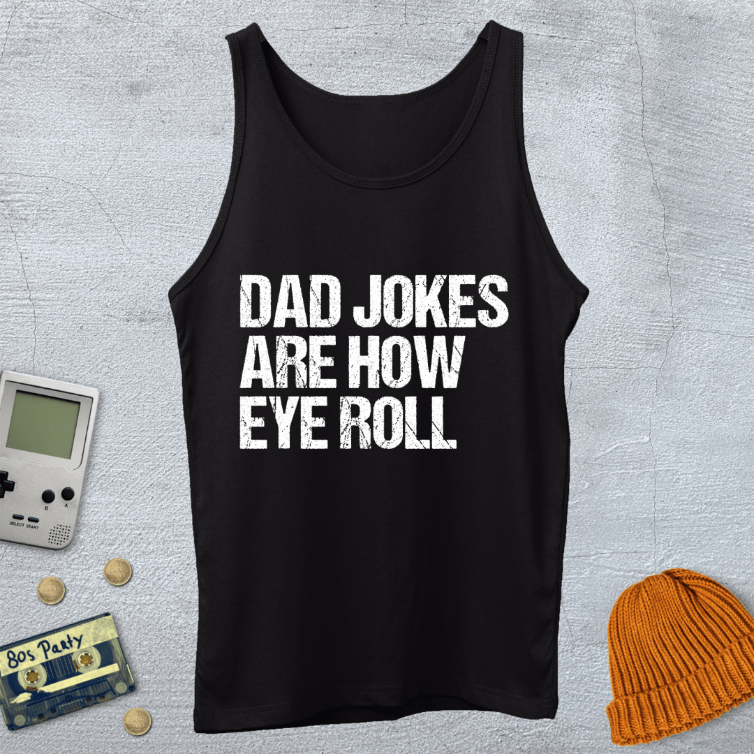 Printify Tank Top XS / Black Dad Jokes - Tank Top