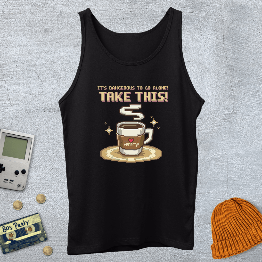 Printify Tank Top XS / Black Dangerous to go alone - Tank Top
