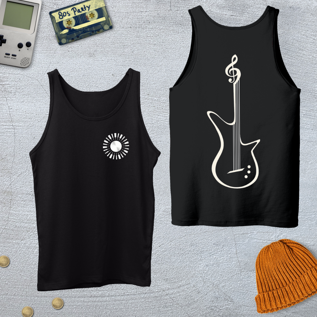 Printify Tank Top XS / Black Elegant Tunes - Tank Top