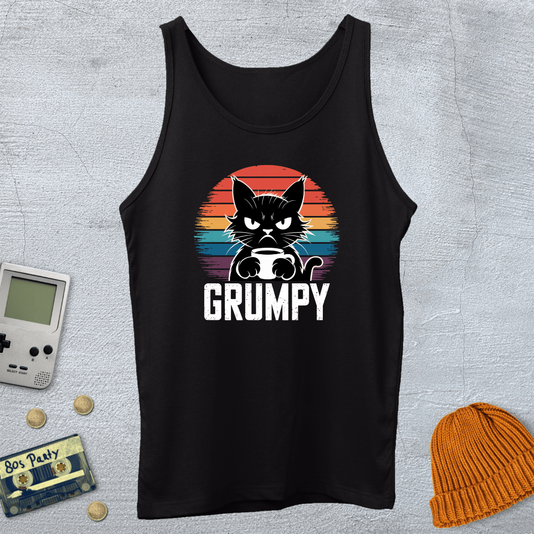 Printify Tank Top XS / Black Grumpy - Tank Top