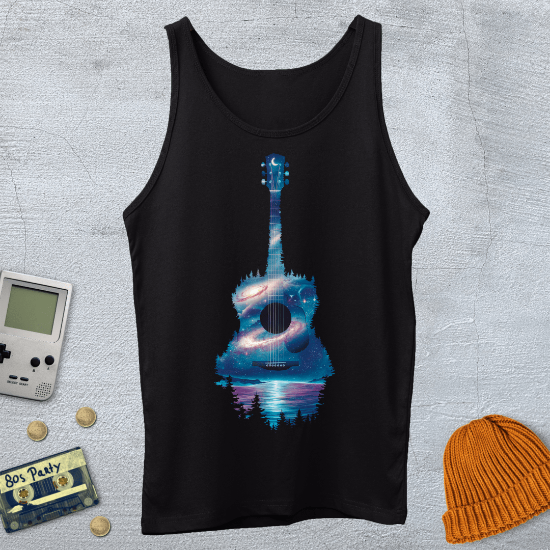Printify Tank Top XS / Black guitar forest - Tank Top
