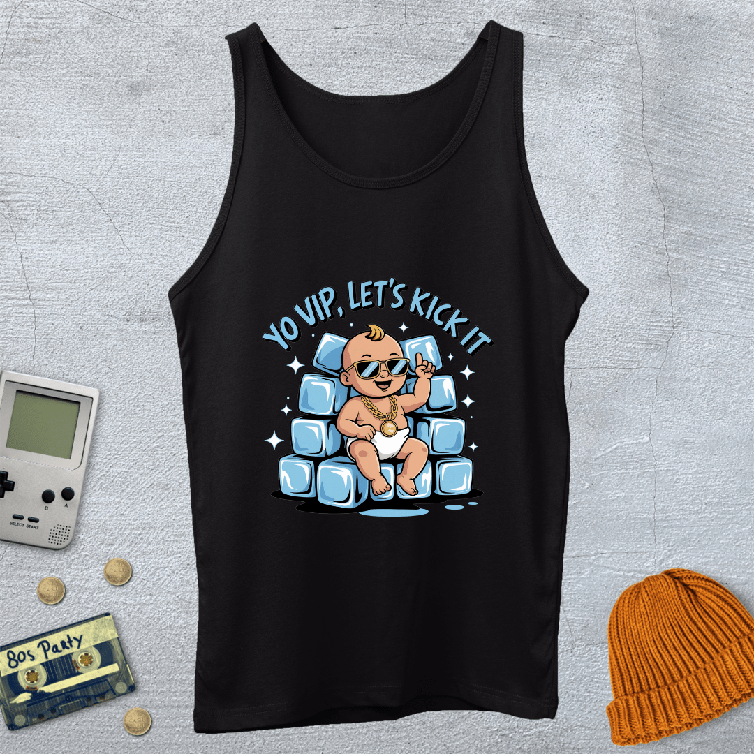 Printify Tank Top XS / Black ice ice baby - Tank Top