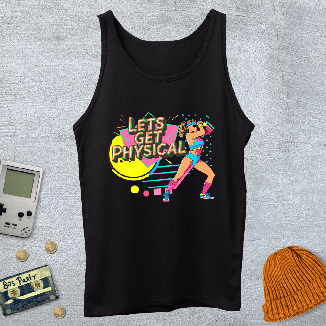 Printify Tank Top XS / Black Lets Get Physical - Tank Top