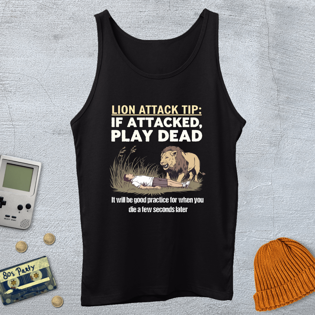 Printify Tank Top XS / Black Lion Attack - Tank Top