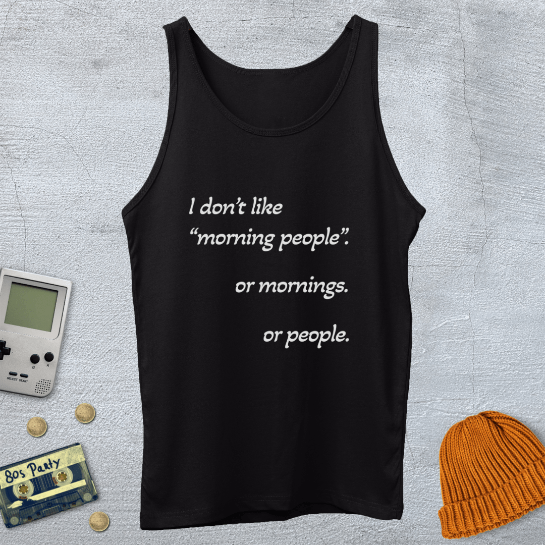 Printify Tank Top XS / Black Morning People - Tank Top