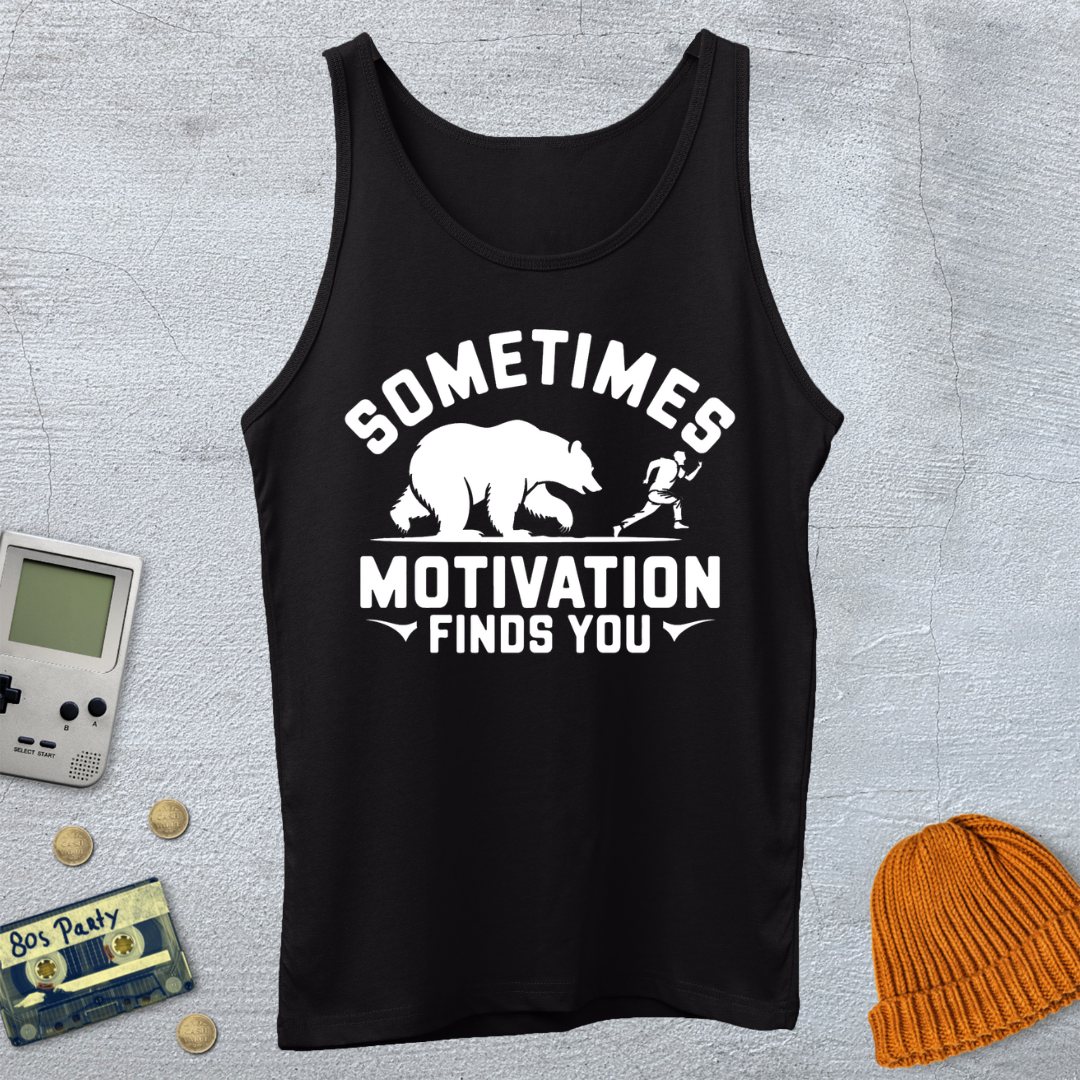 Printify Tank Top XS / Black Motivation Finds You - Tank Top