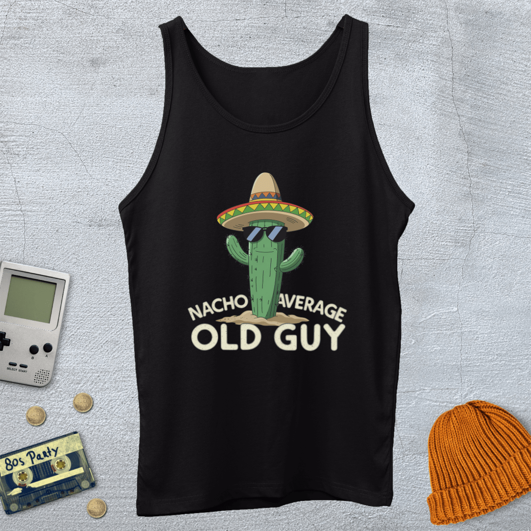 Printify Tank Top XS / Black Nacho Average Old Guy - Tank Top