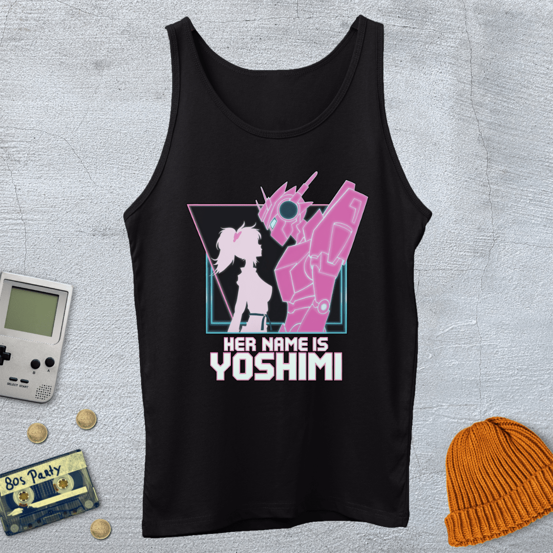 Printify Tank Top XS / Black Pink Robots - Tank Top