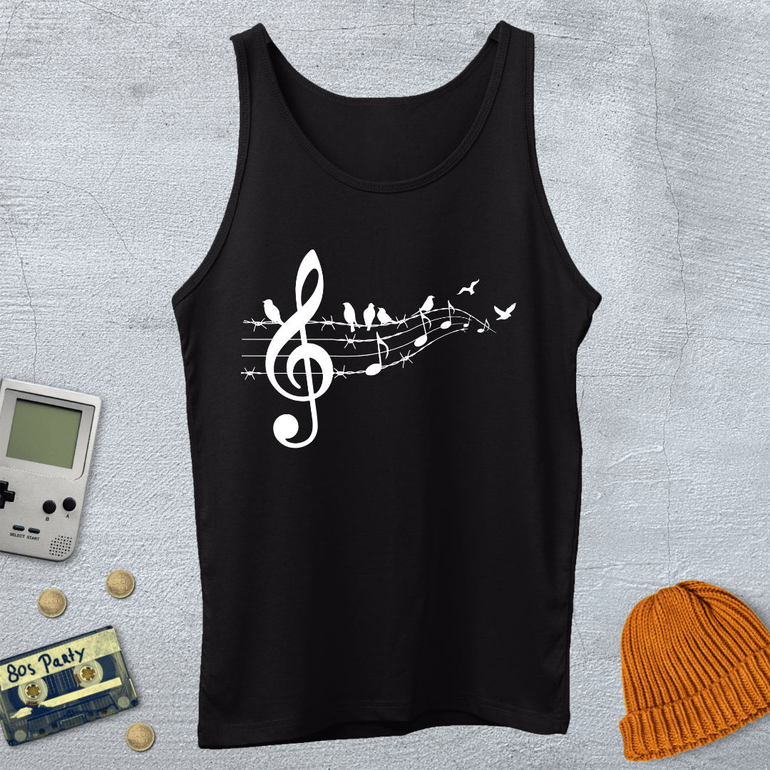 Printify Tank Top XS / Black Song Birds - Tank Top