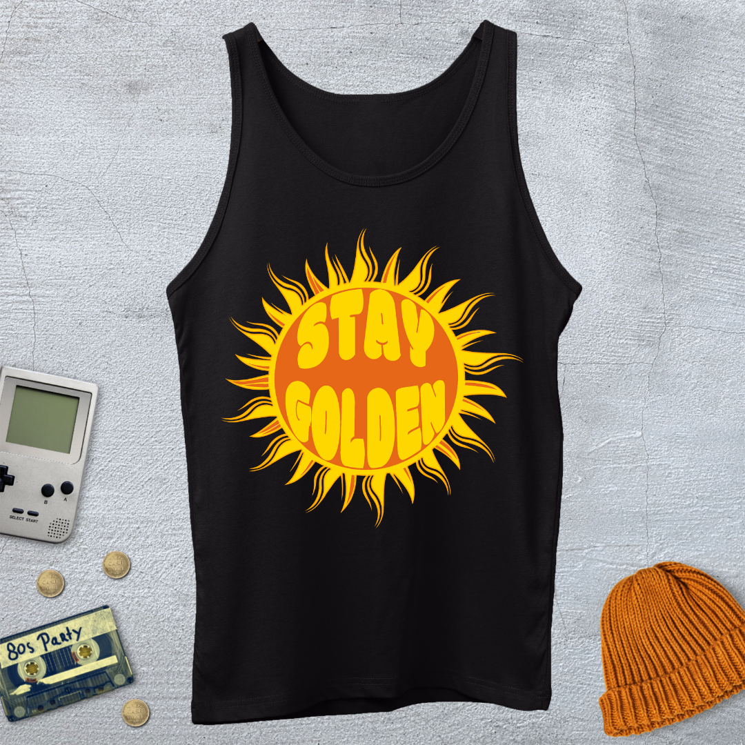 Printify Tank Top XS / Black Stay Golden - Tank Top