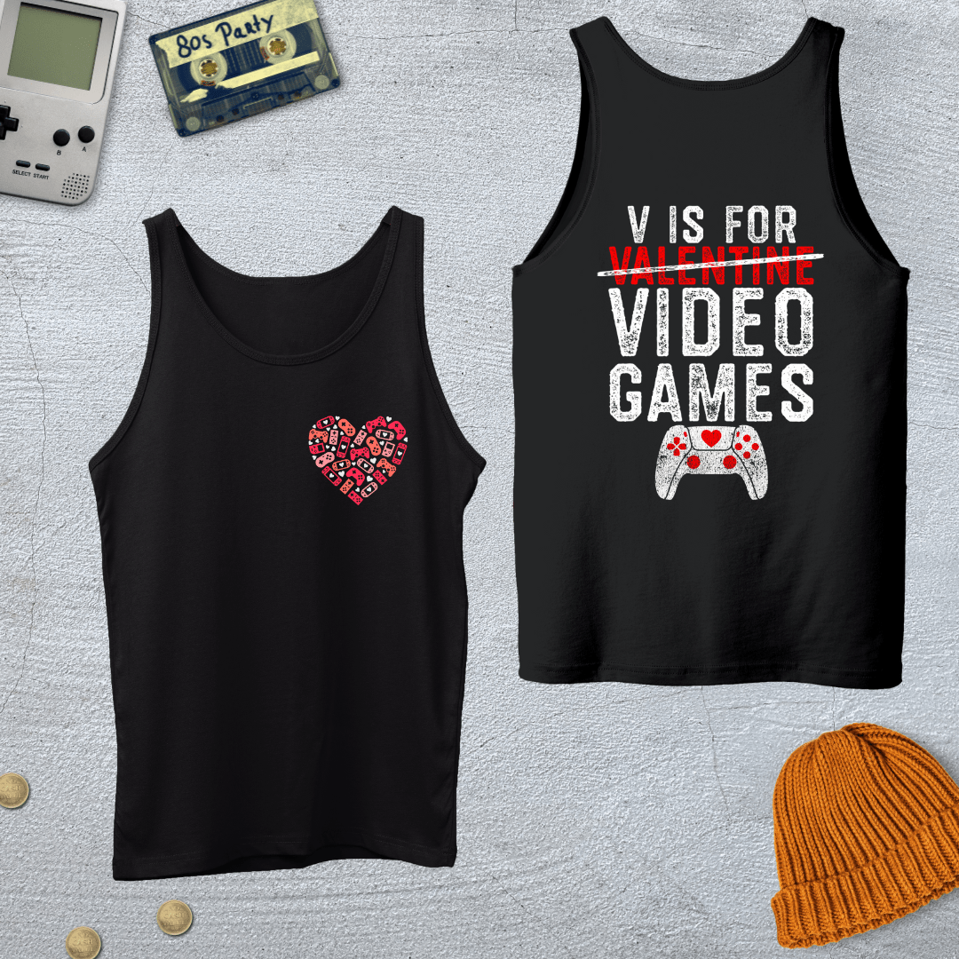 Printify Tank Top XS / Black V for Videogame - Tank Top