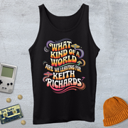 Printify Tank Top XS / Black What kind of world - Tank Top
