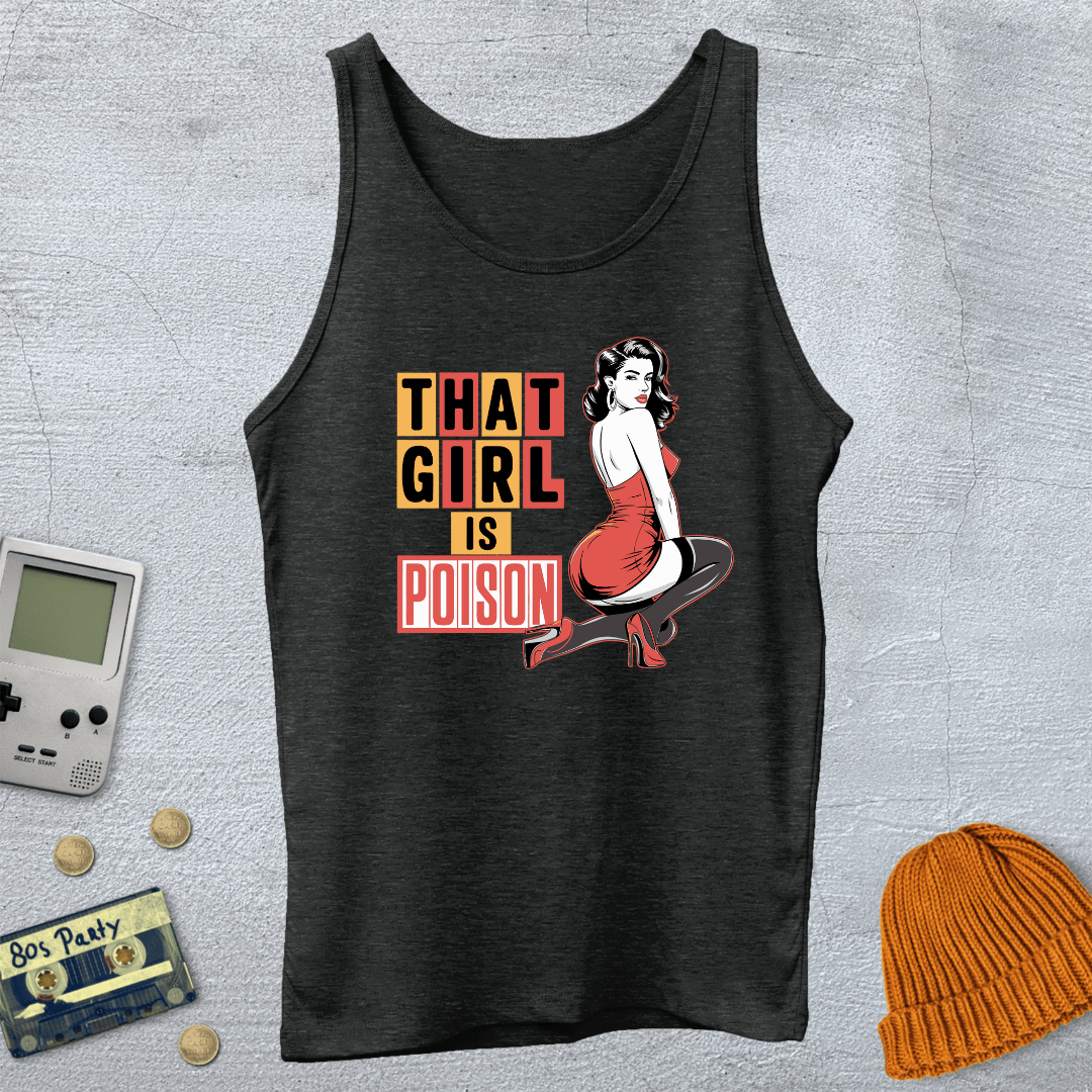Printify Tank Top XS / Charcoal Black TriBlend Girl is Poison - Tank Top