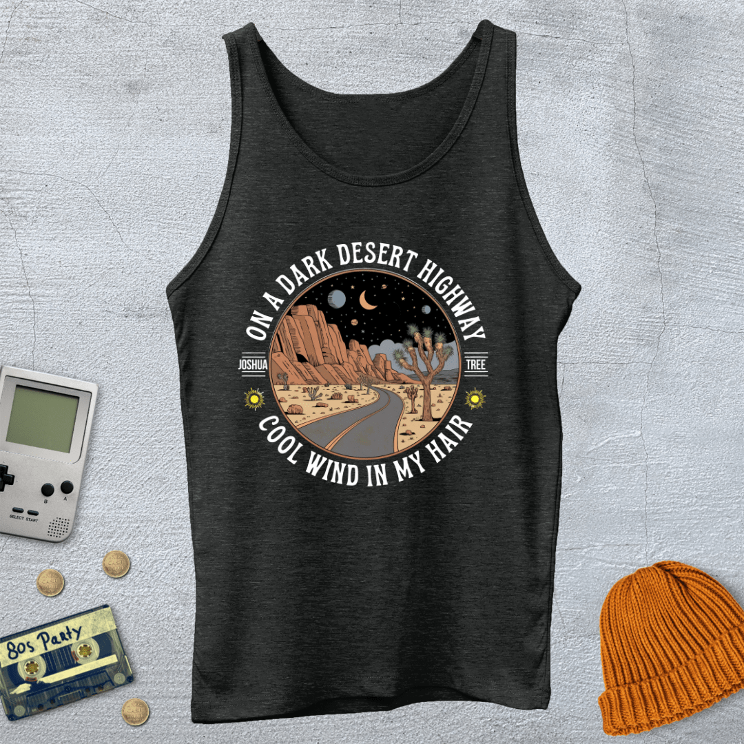 Printify Tank Top XS / Charcoal Black TriBlend Joshua Tree Hwy - Tank Top