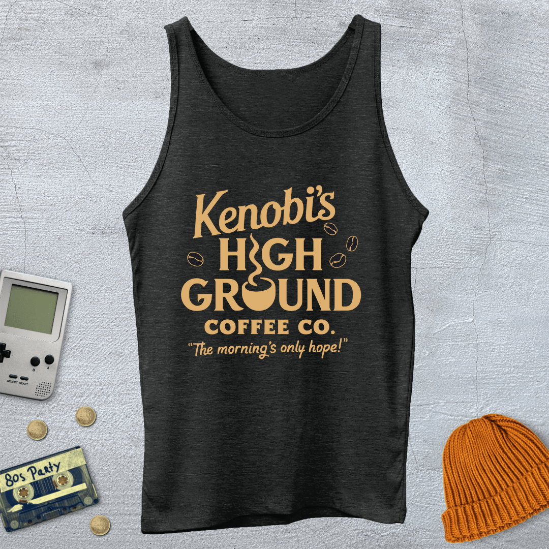 Printify Tank Top XS / Charcoal Black TriBlend Kenobis High Ground Coffee - Tank Top