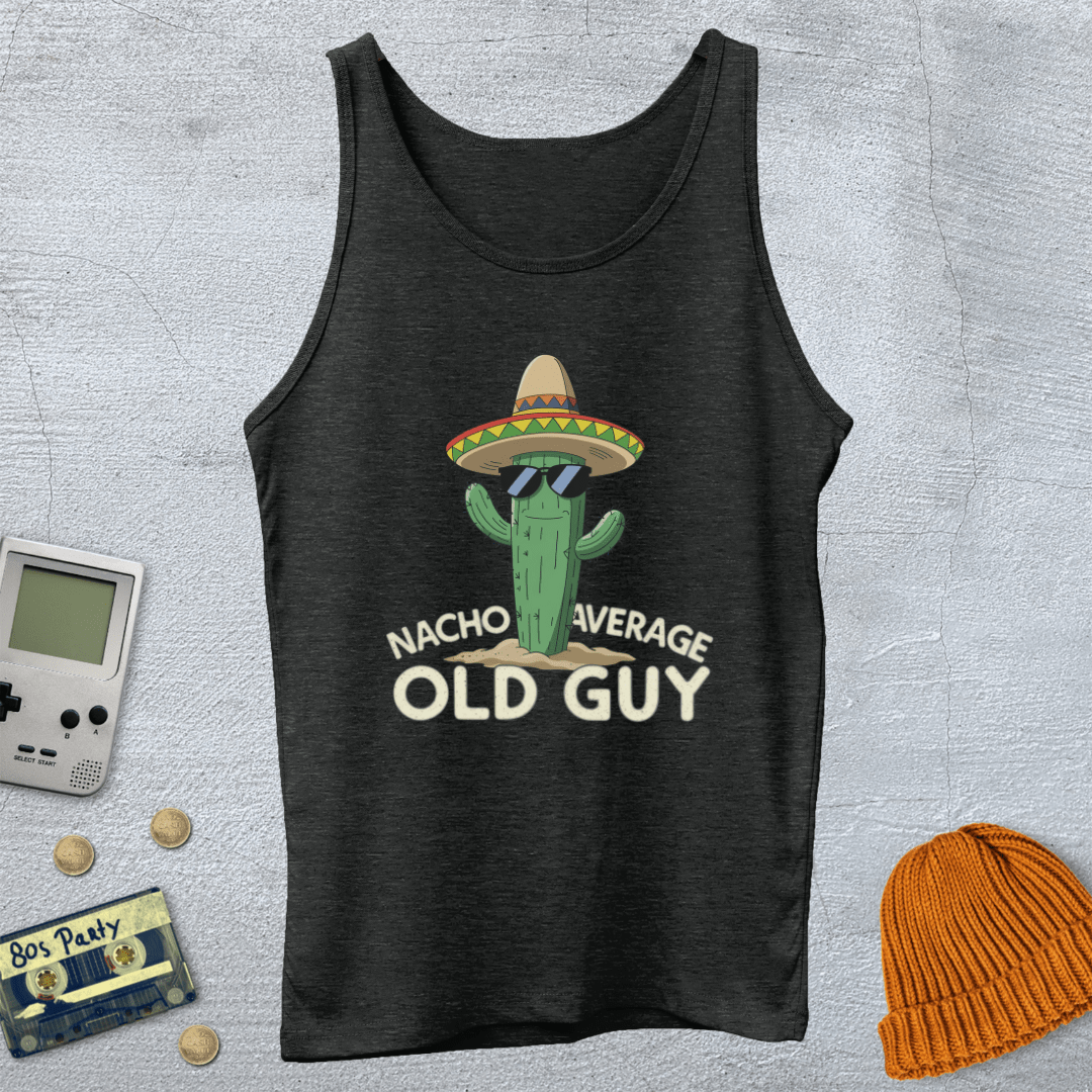Printify Tank Top XS / Charcoal Black TriBlend Nacho Average Old Guy - Tank Top