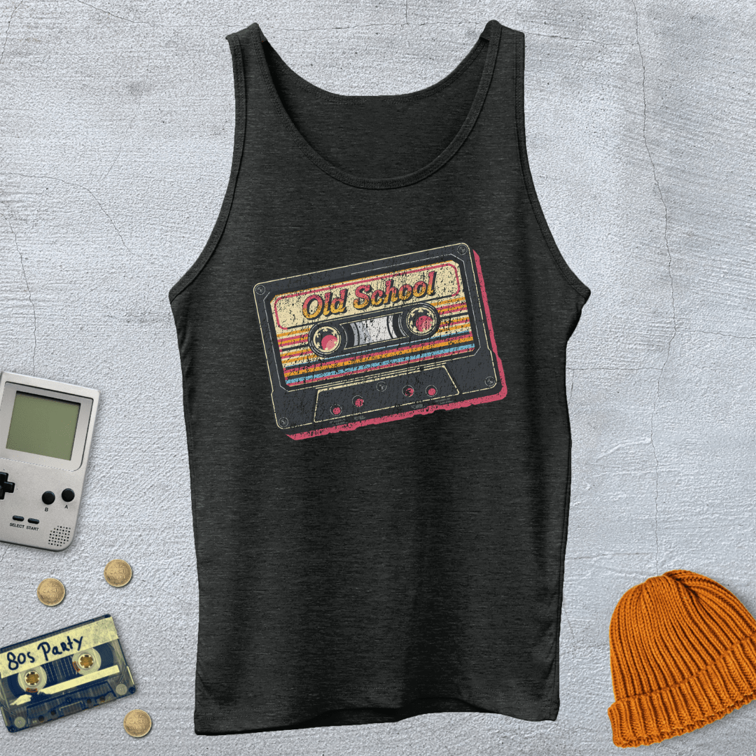 Printify Tank Top XS / Charcoal Black TriBlend Old School - Tank Top