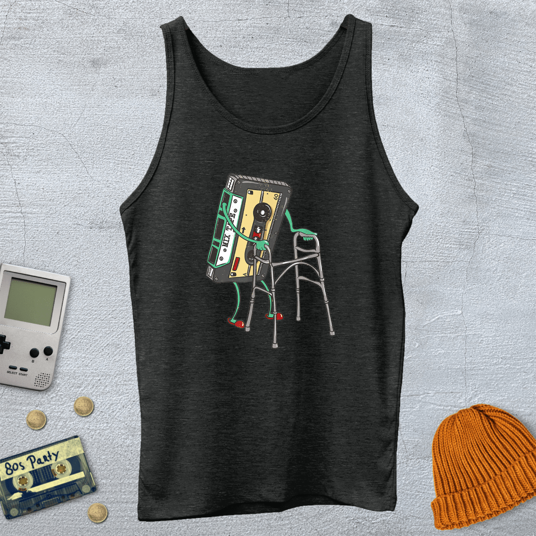 Printify Tank Top XS / Charcoal Black TriBlend Retro Cassette - Tank Top