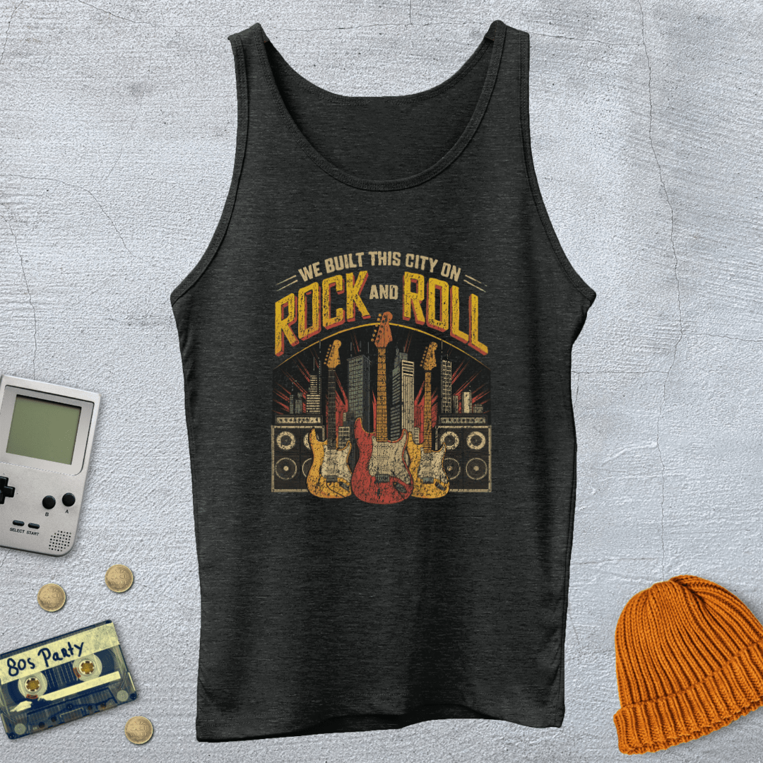 Printify Tank Top XS / Charcoal Black TriBlend We built this city - Tank Top