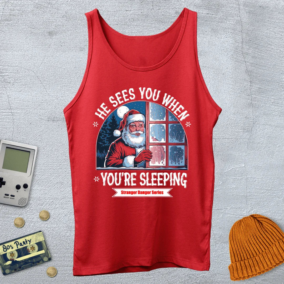 He Sees You When You're Sleeping - Tank Top - Throwback Paradise