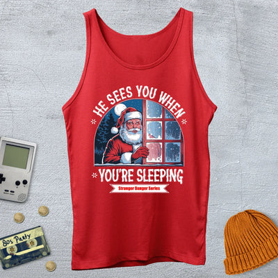 He Sees You When You're Sleeping - Tank Top - Throwback Paradise