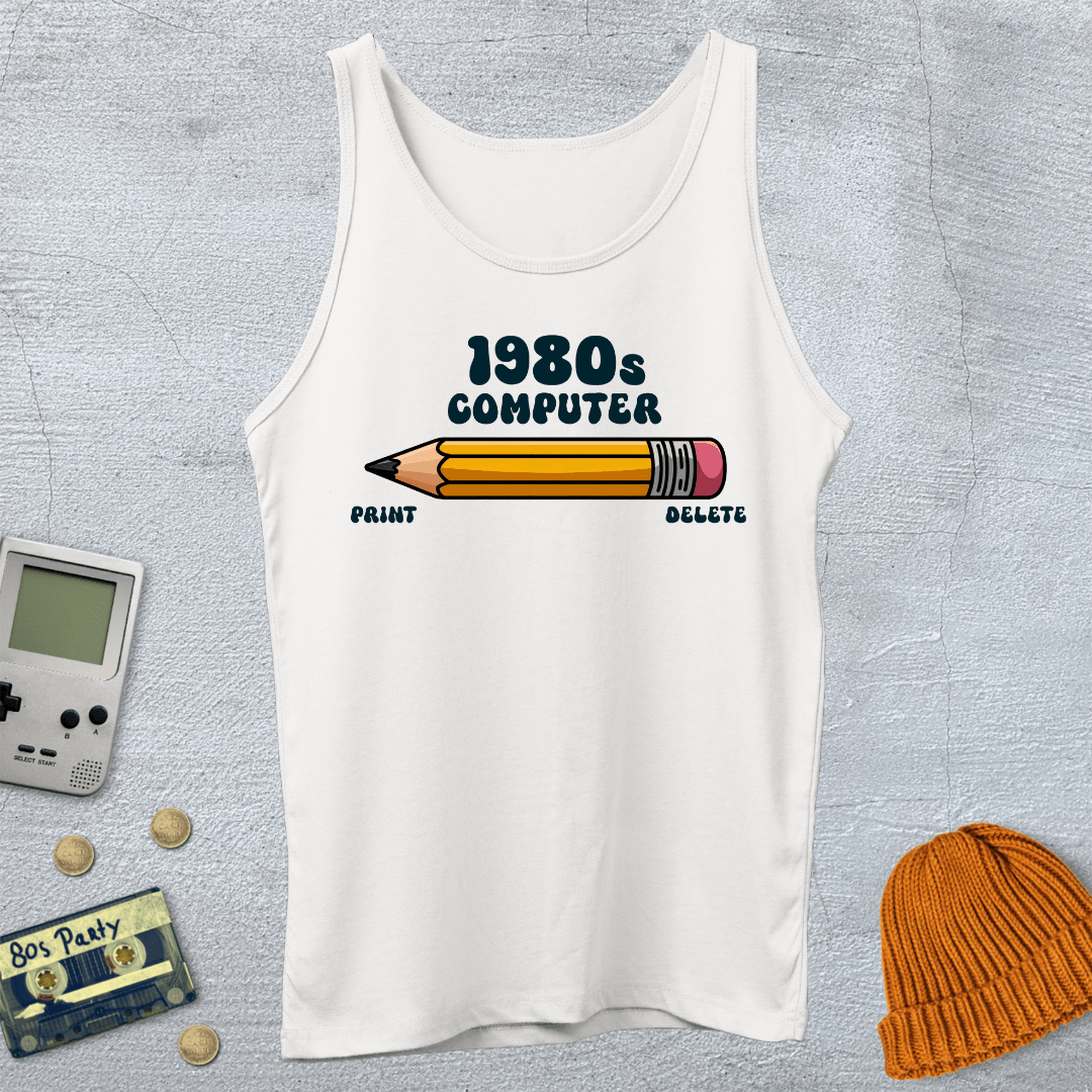 Printify Tank Top XS / White 1980s Computer - Tank Top