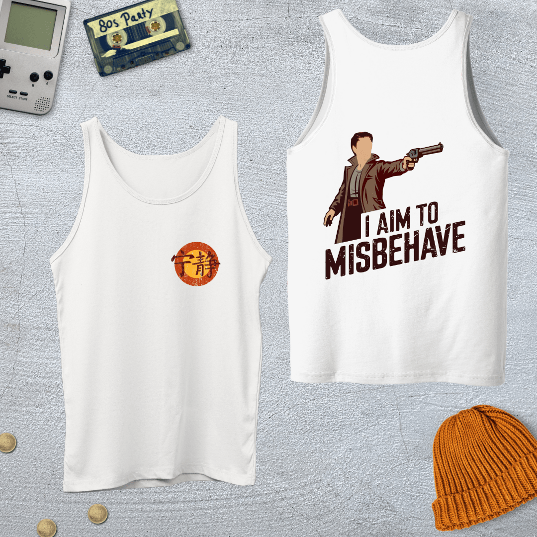 Printify Tank Top XS / White Aim to Misbehave - Tank Top