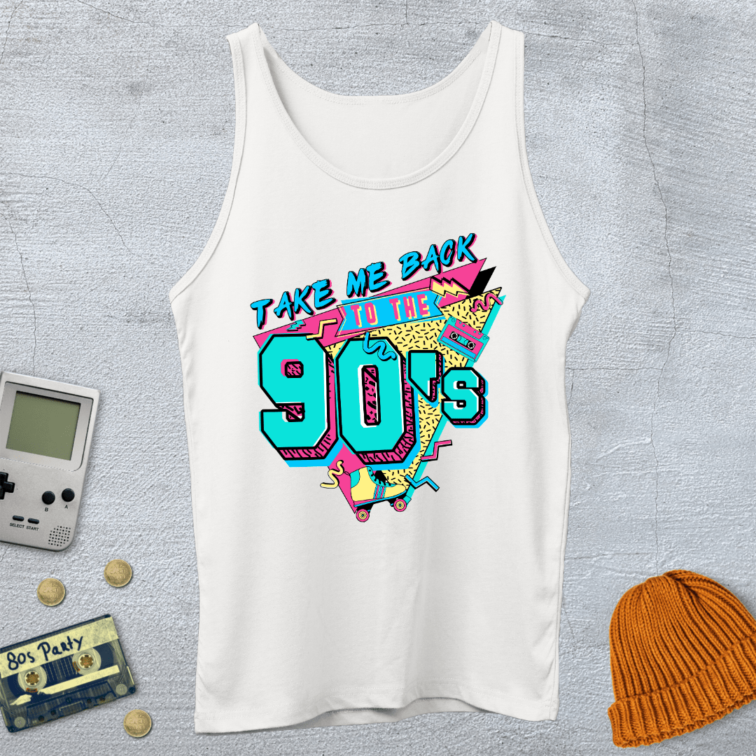 Printify Tank Top XS / White Back to the 90s - Tank Top