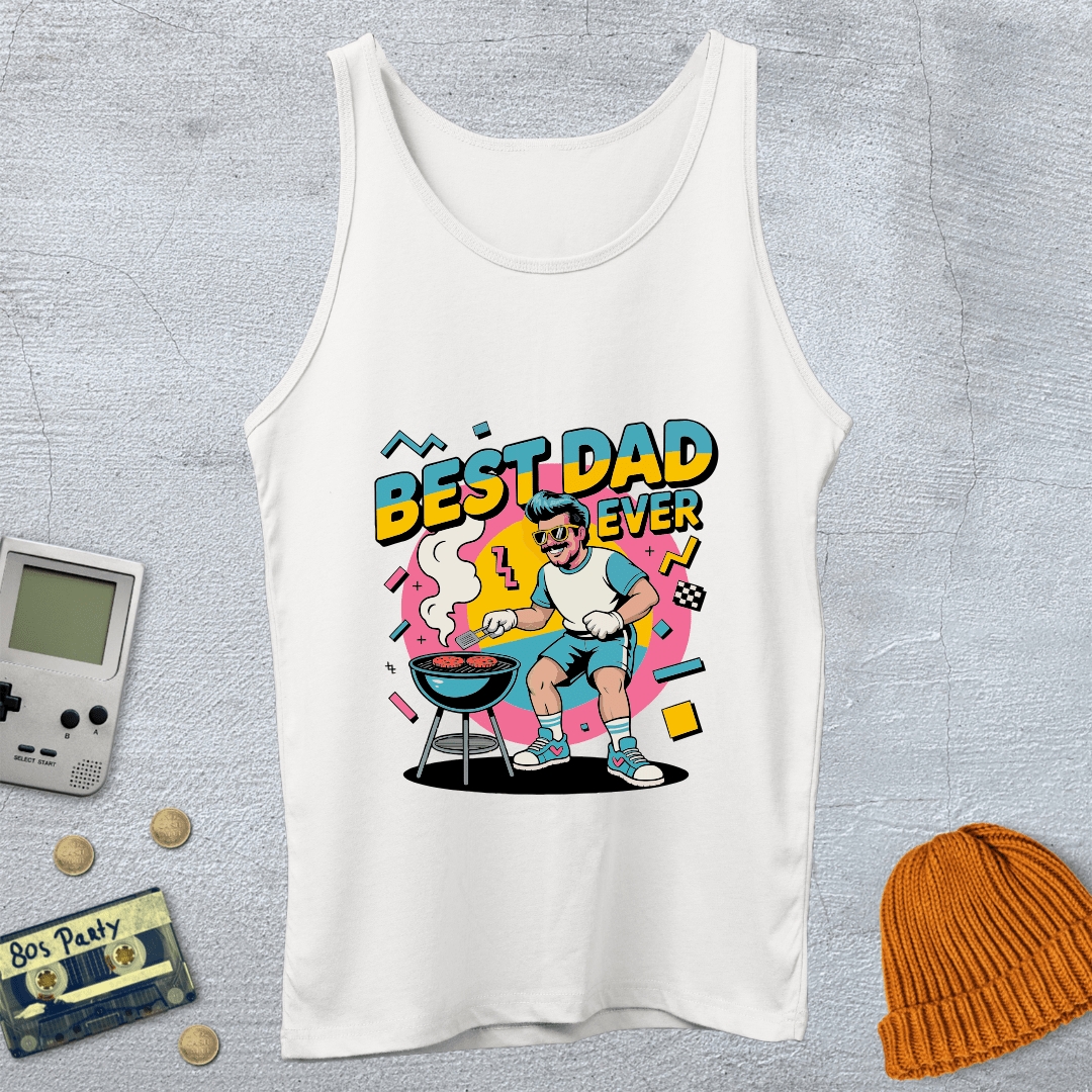 Printify Tank Top XS / White Best Dad Ever - Tank Top