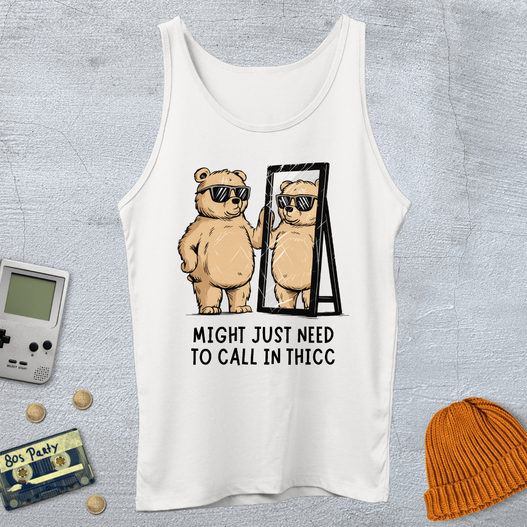 Printify Tank Top XS / White Call in thicc - Tank Top