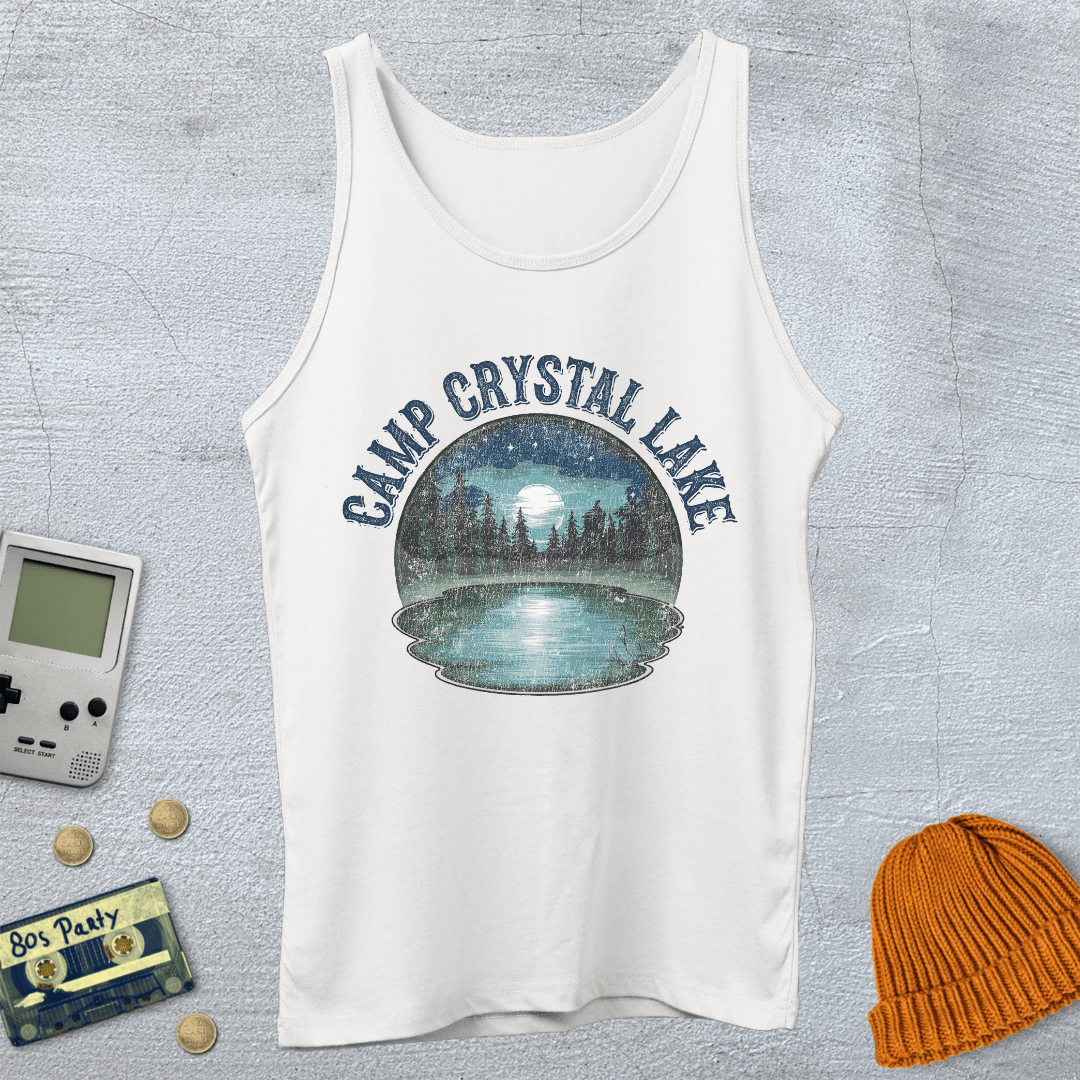 Printify Tank Top XS / White Camp Crystal Lake - Tank Top
