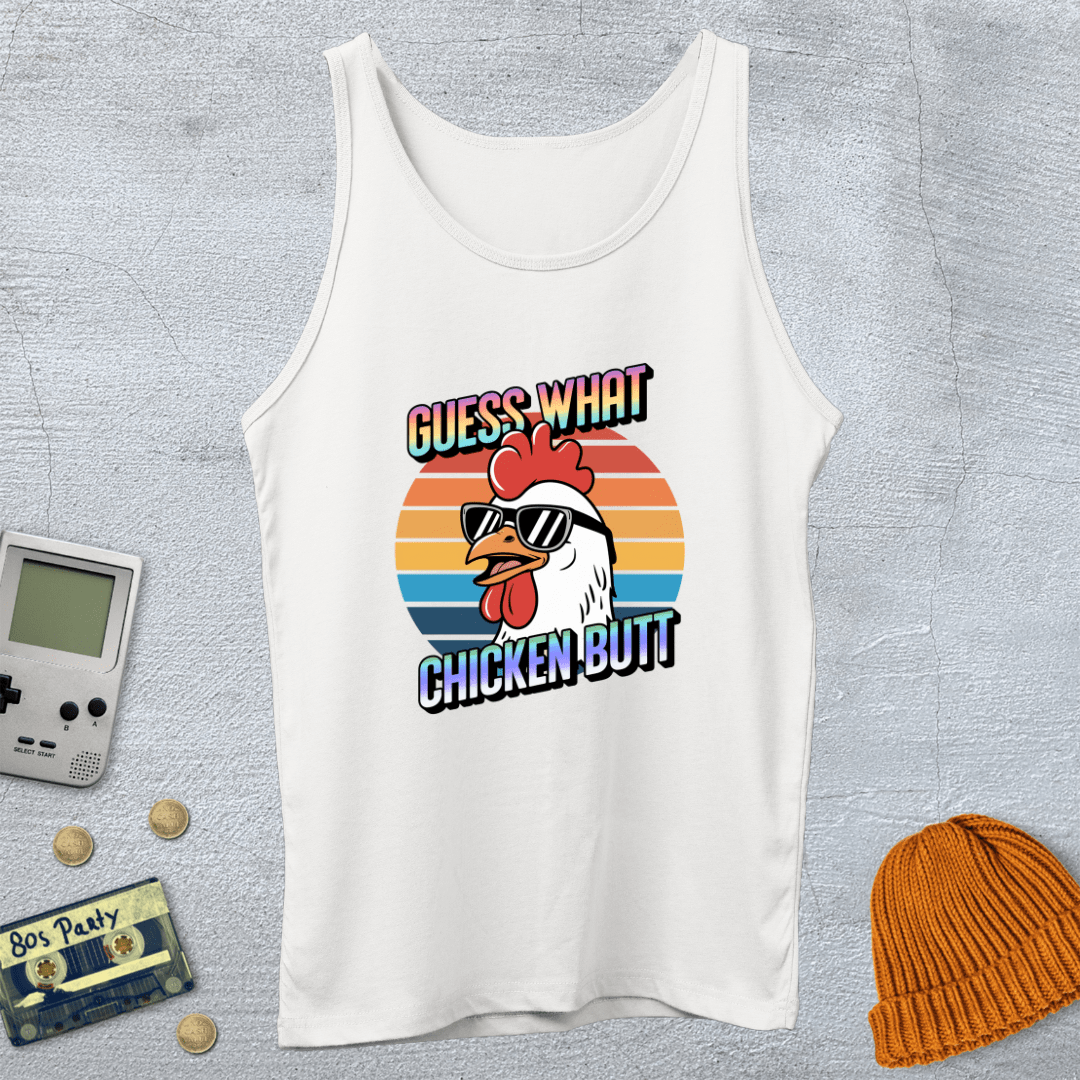 Printify Tank Top XS / White ChickenButt - Tank Top