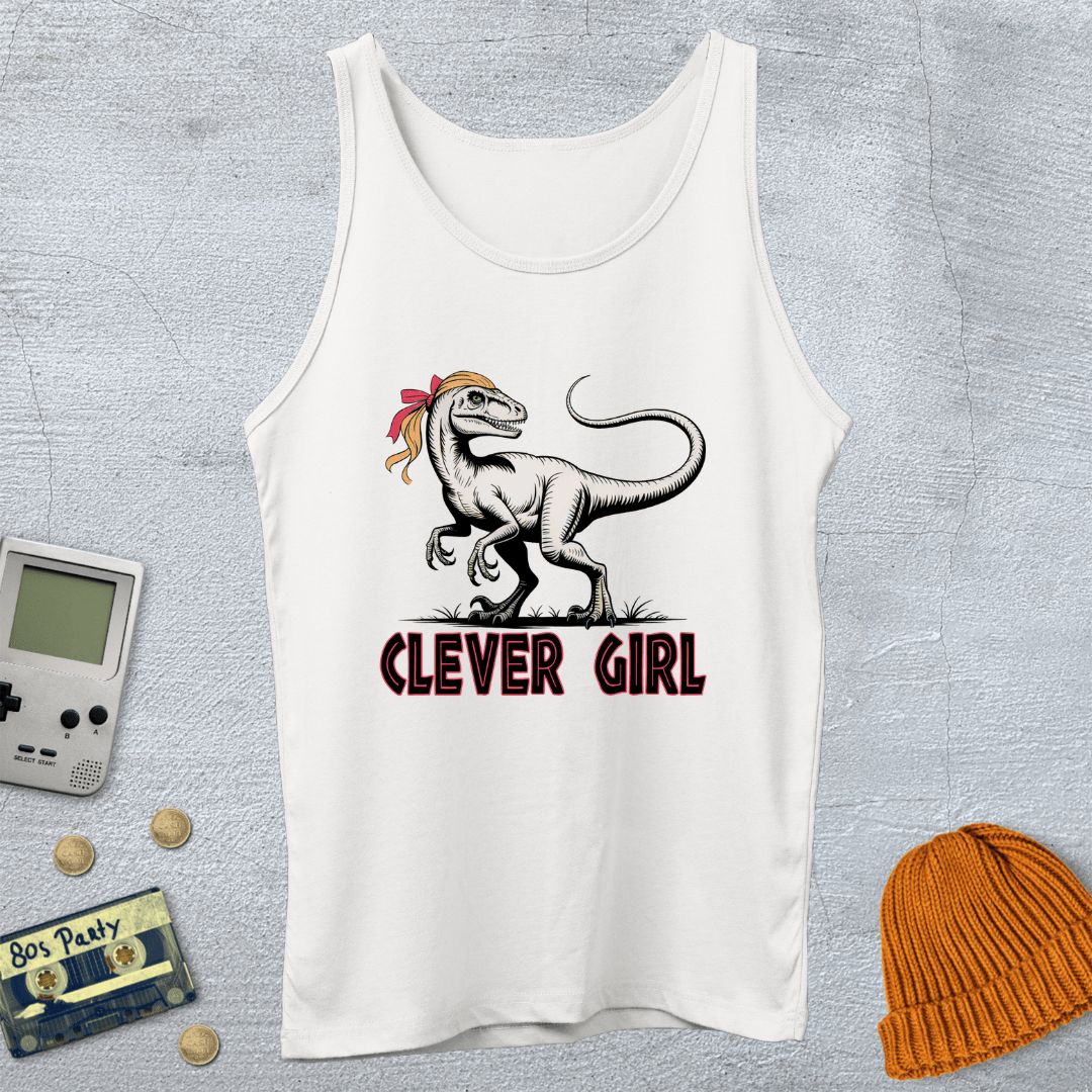 Printify Tank Top XS / White Clever Girl - Tank Top