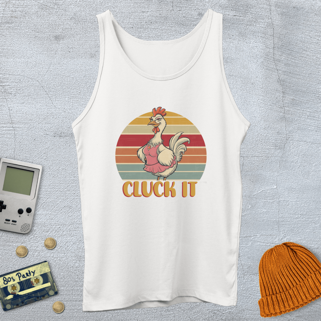 Printify Tank Top XS / White Cluck It  - Tank Top