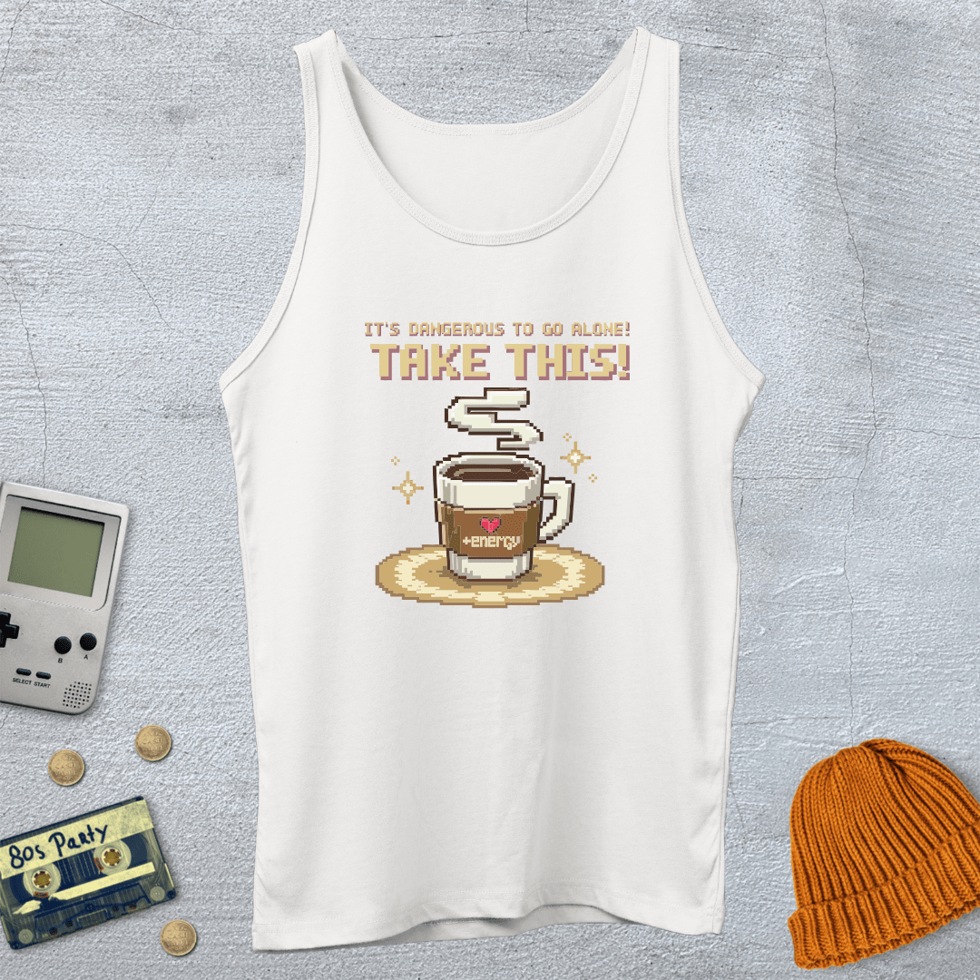 Printify Tank Top XS / White Dangerous to go alone - Tank Top